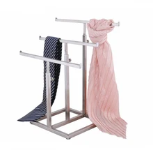 Scarves display rack ladder type stainess steel necktie silk scarf shelf holder adjustable tie wig hairpiece purse display stand hot sell metal tie display rack necktie display stand