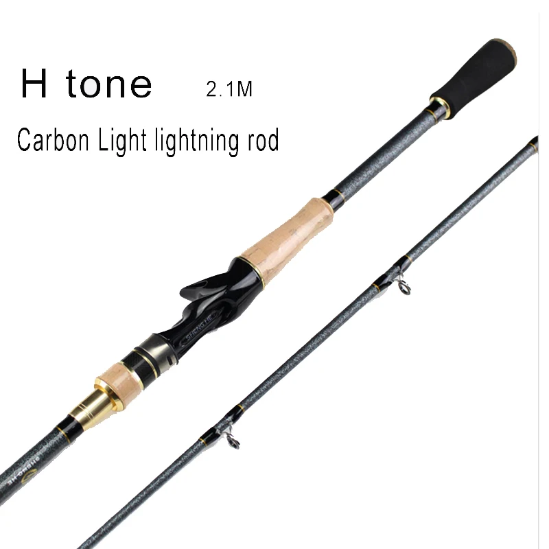 

Hu Ying 2.1m 2 Segments fishing rod M Power line wt.10-30lb lure wt.9-35g Carbon Spinning Casting Lure Fishing Rod