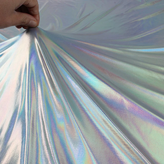 Iridescent Spandex Fabric Stretch  Shiny Fabric Holographic Spandex -  3/5/10m Fabric - Aliexpress