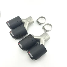 Frete Grátis 2 PCS R & L New Universal Fibra De Carbono Aço Inoxidável Dupla Cauda Tubo de Escape Traseira Do Carro Rodada silenciador de Carro Styling