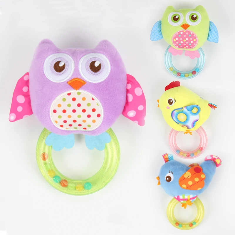 Cute Baby Rattle Mobiles Baby Educational Toys Cartoon Animal Hand Bell