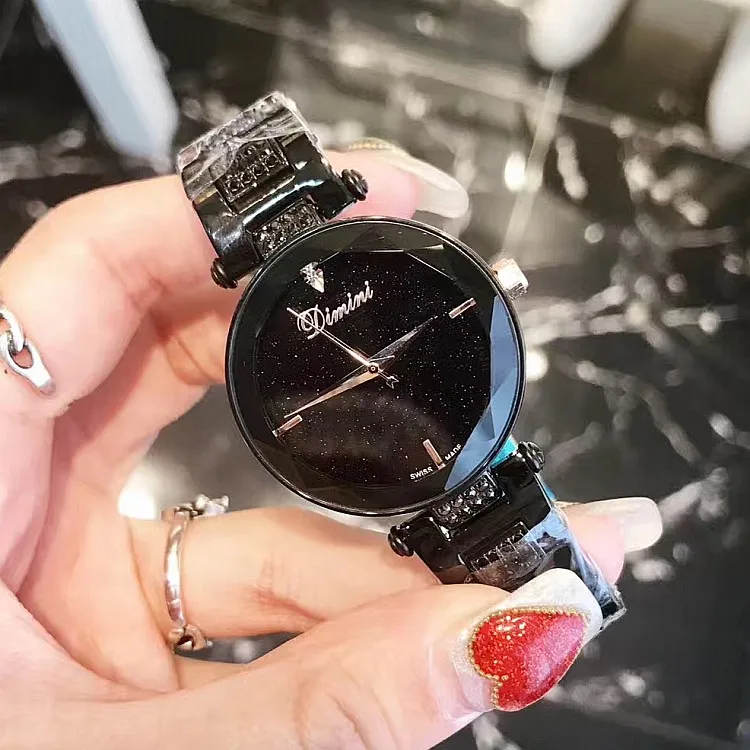 

2019 New Luxury lady Gentlemen Crystal Watch Men Women black Blue Dress Watch Fashion Gift Rose Gold Watches Female Wristwatches