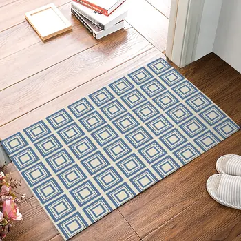 

Square Arrangement Geometric Print Door Mats Kitchen Floor Bath Entrance Rug Mat Absorbent Indoor Bathroom Rubber Non Slip