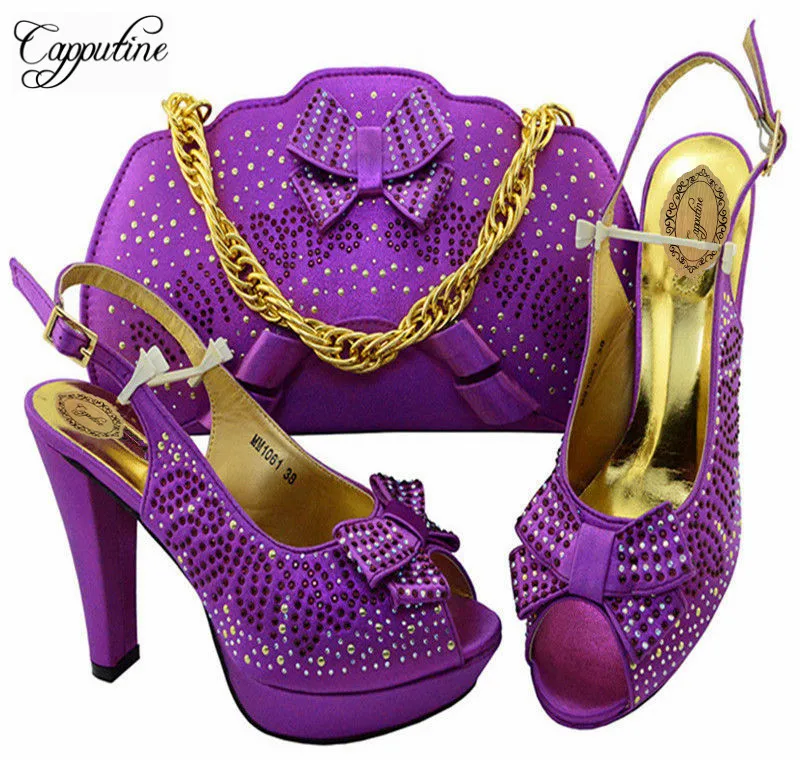 Capputine/новый итальянский дизайн женские модные вечерние туфли и сумочка в