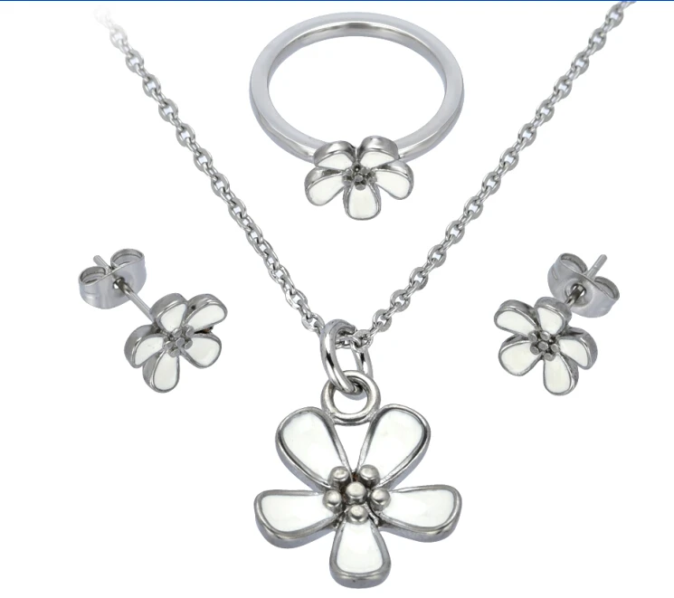 Цветок три цвета комплект ювелирных изделий для лучший подарок|colorful jewelry sets|jewelry