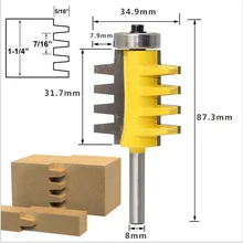 1 шт. хвостовик рельс Реверсивный палец Соединение Клей маршрутизатор бит 8 мм Tenon Деревообработка т паз Фрезерный резак DIY деревообрабатывающий фреза