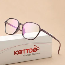 KOTTDO New Retro Glasses Frame Fashion Computer Glasses Frame Polygonal Glasses Frame Prescription Eye Glasses Frame Women