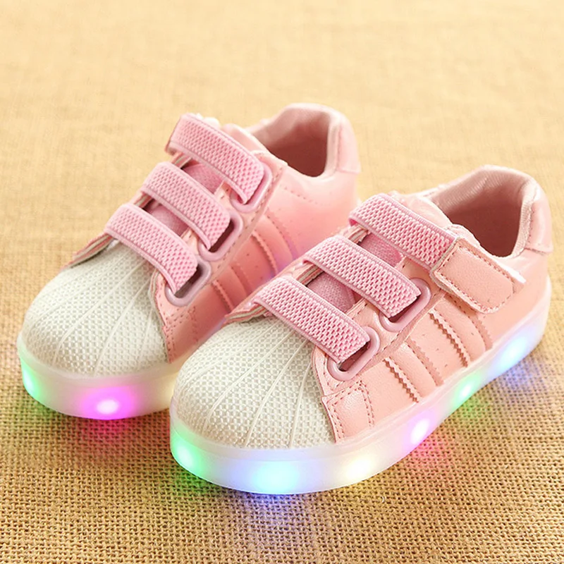 Pink Toddler Boy Sneakers Kids Shoes for Girl Sneakers Glowing Cute Korean Baby Sports Shoes  Zapatillas Luminous Sneakers Black