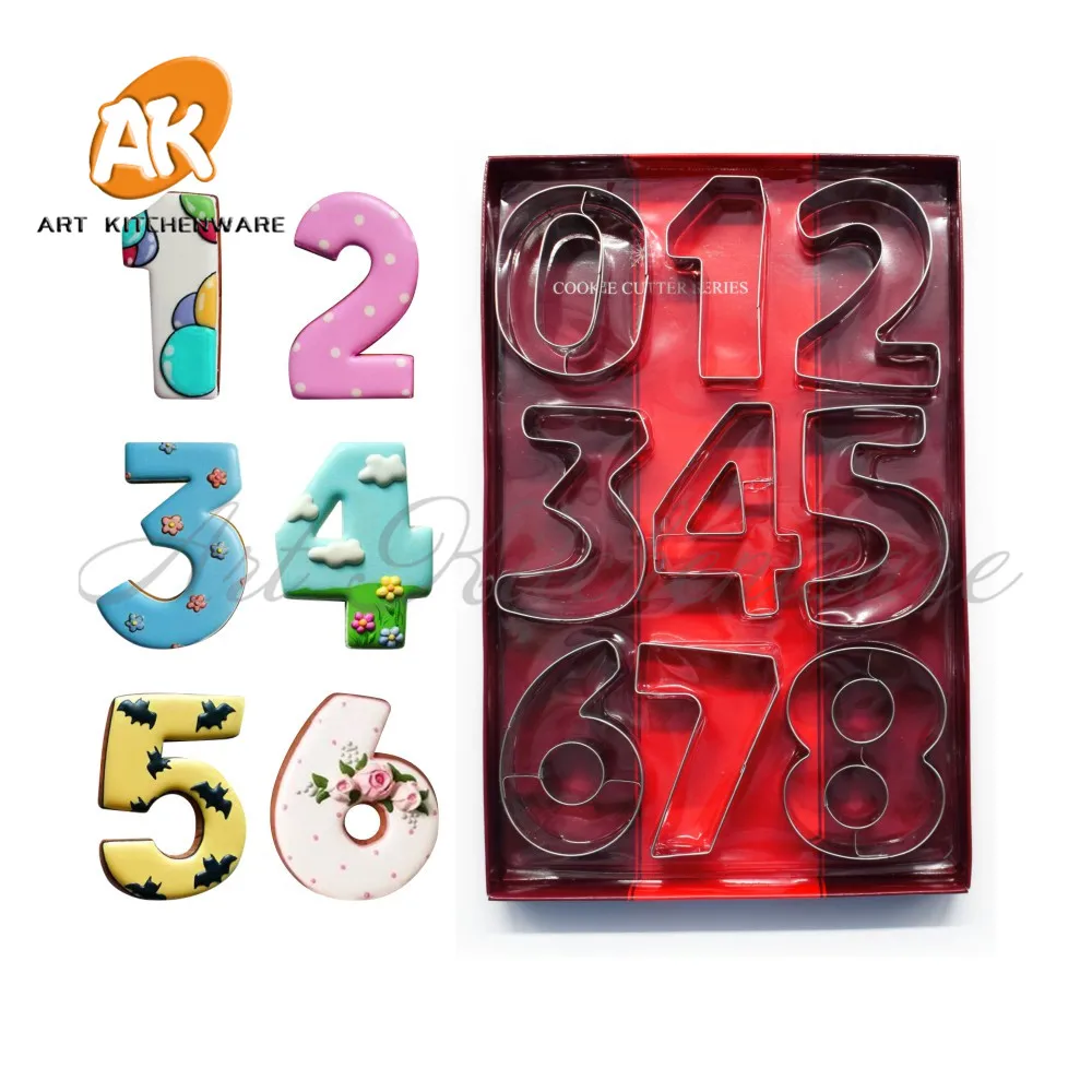 

9pcs/set Big Number Cutter Set for Cookie Cutter Set,Baking Fondant Cutter,Biscuit Cutter, Cake Letters