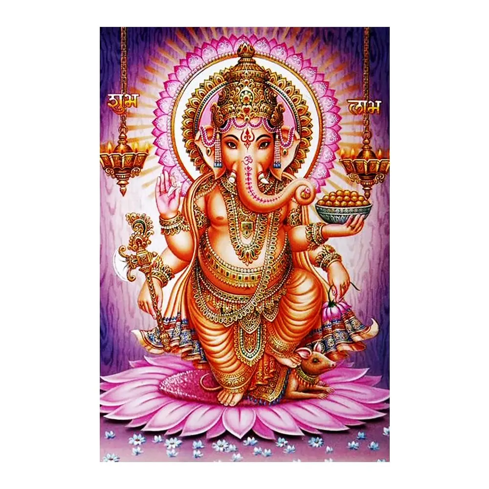 Слон голова Бог Ganesha Алмазная картина религиозная портретная круглая полная