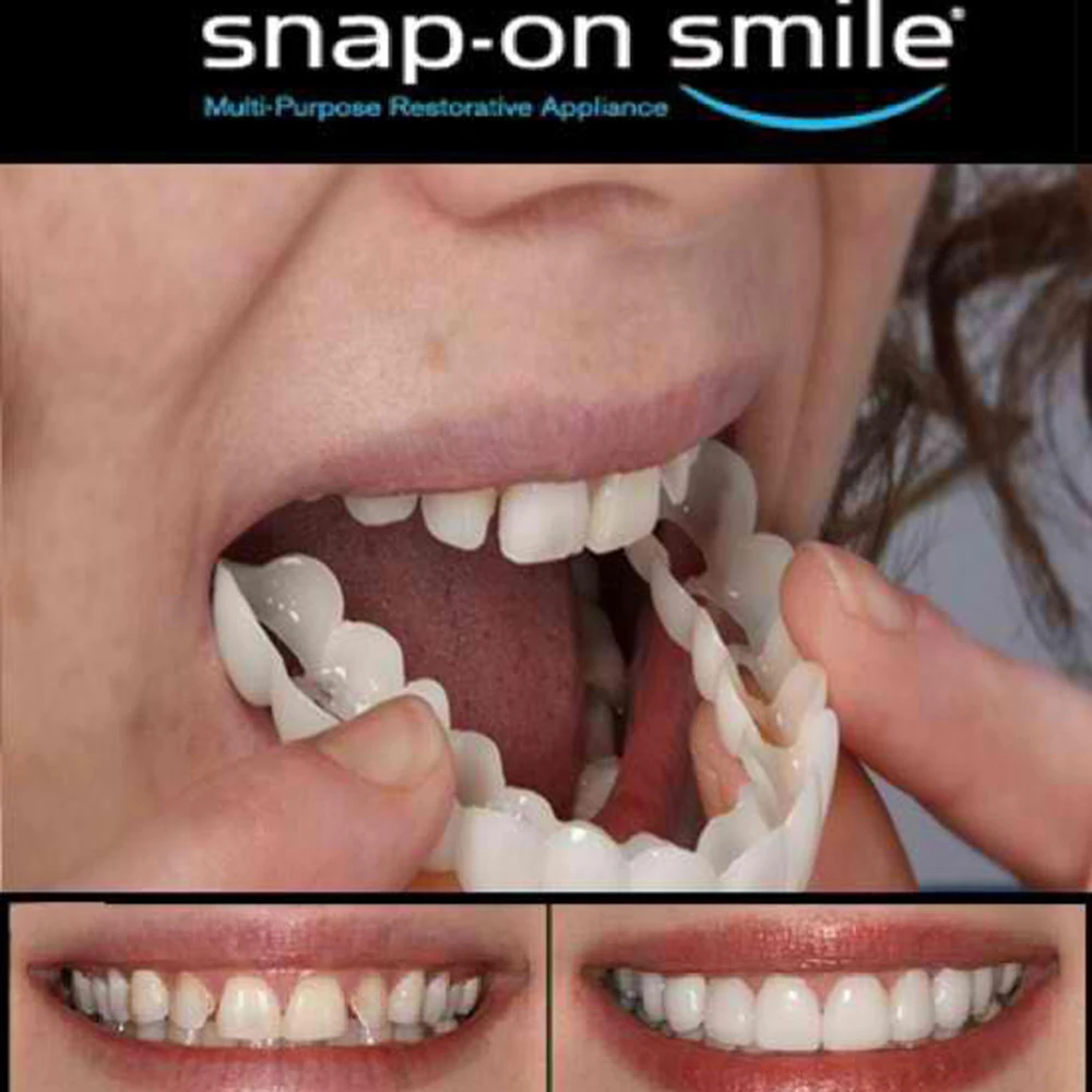 

Cosmetic Dentistry Snap On Smile Instant Perfect Smile Fit Most Comfortable Denture Care False Dental Tooth Silicone Tooth Cover
