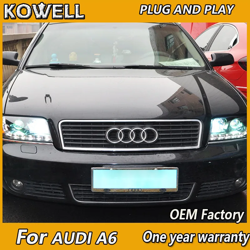 Стайлинг автомобиля KOWELL для Audi A6 светодиодный ная фара 1997 2004 Биксеноновая DRL