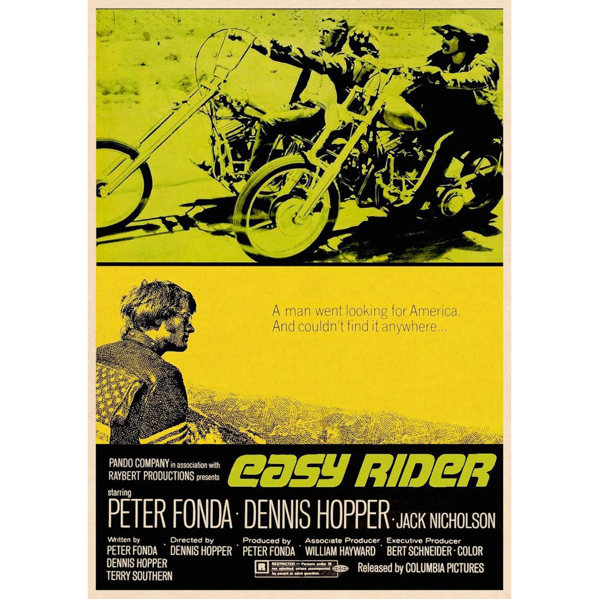 Easy Rider домашний интерьер украшения Крафт Фильм плакат рисунок core наклейки на стену 42*30 см