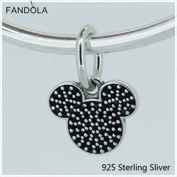 

CKK Sparkling Mickey Icon Charms 925 Sterling Silver Beads Original Jewelry DIY Making Fits For Bracelets