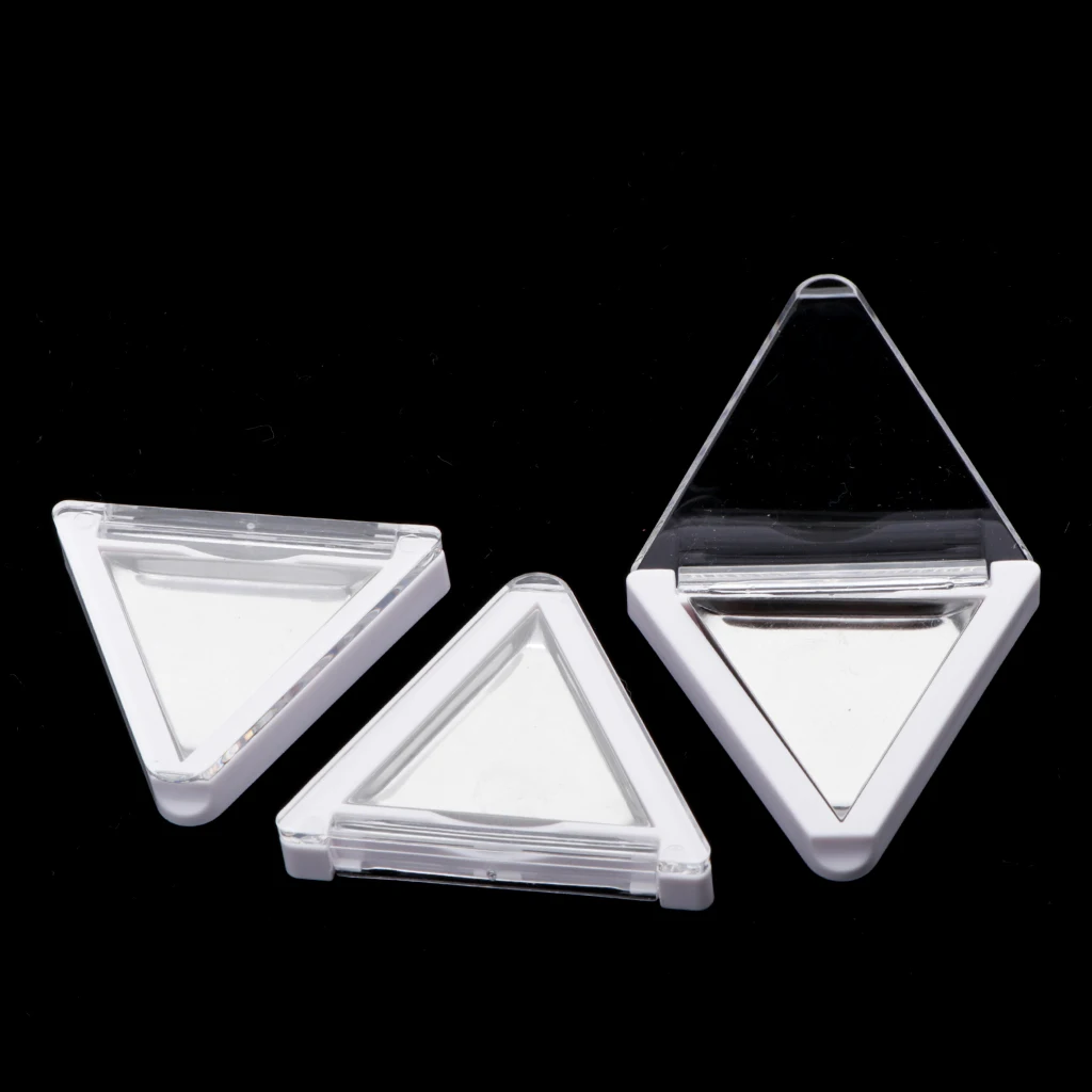 

3Pcs Triangle Empty Makeup Eyeshadow Palette DIY Blush Lip Gloss Powder Case