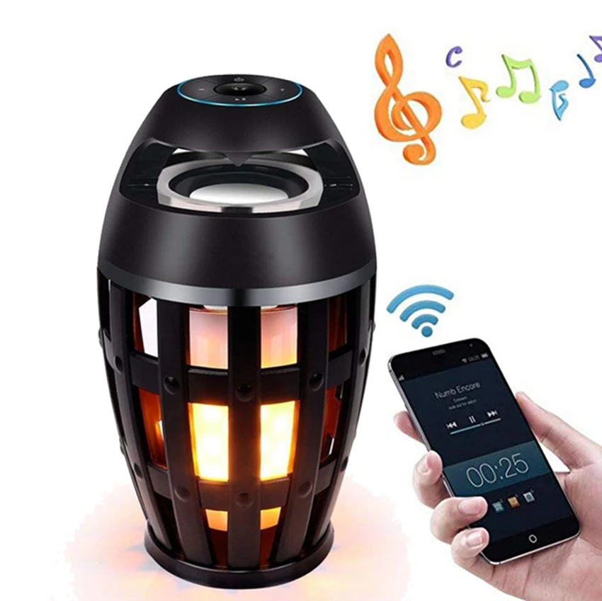 

Led Flame Speakers, Flame Torch Atmosphere Speaker Bluetooth 4.0 Wireless Portable Outdoor HD Audio Waterproof Speaker for phone