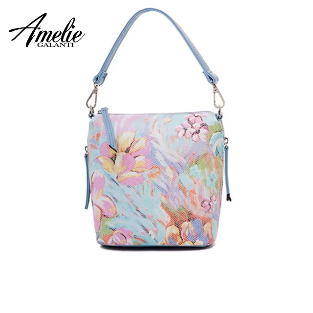 AMELIE GALANTI 2018 Flowers Small Women's Bags Snake-shaped solid shoulder bag zipper compact economy