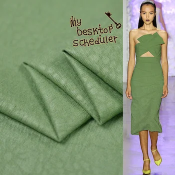 

Green heavy jacquard spun silk cotton material fabric for evening dress 100cm*124cm