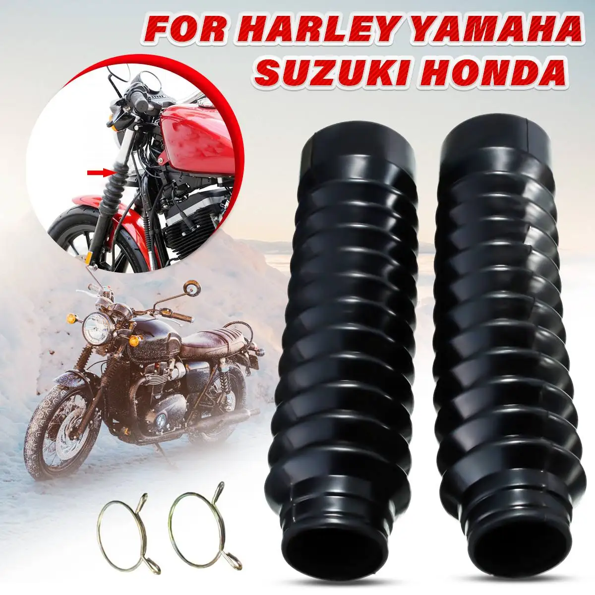 

Universal 2Pcs Motorcycle Front Fork Cover Gaiters Gators Boot Protector Dust Guard for Off Road Pit Dirt Bike Motocross B