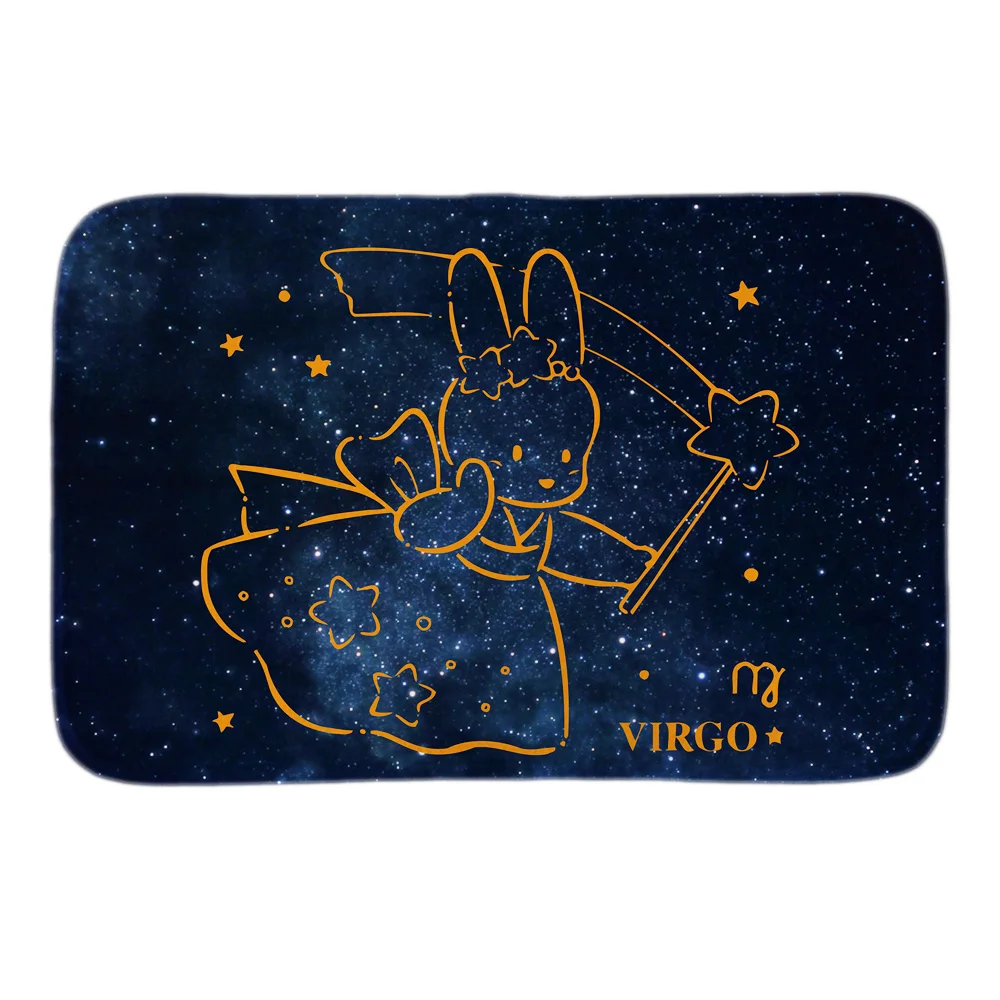 Virgo напечатанный декоративный внутренний коврик мягкий дверной коврик Короткие Плюшевые коврики для ванной комнаты Знаки зодиака ковры с изображением звёзд