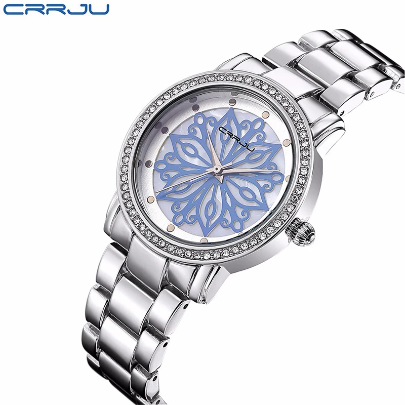 Crrju Women Watches 2018 Top Luxury Brand Fashion Charms Rose Gold Women Watch Diamond Ladies  Wristwatch relojes mujer 2019 (8)