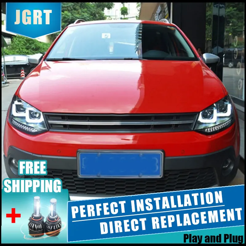 Светодиодный светильник s для VW Polo 2009 2015 2 шт. Автомобильный светодиодный двойные