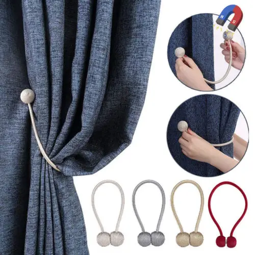 Hot New Magnetic Pearl Ball Curtain Tiebacks Tie Backs Holdbacks Buckle Clips Accessory Buckles Clasp Clips Curtain Hook Holder