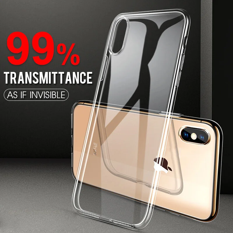 Мягкий чехол Tansparent из тпу для iPhone XR XS Max X 10 8 7 6 S Plus 5 SE 4 ультратонкий силиконовый