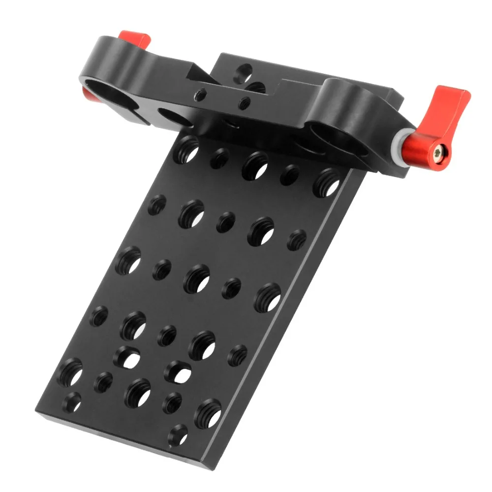 

CNC Tripod Mounting Cheese Plate Base for 19mm Rod Support Rail Follow Focus Rig 5D2 DSLR Accessory Universal Perforated Plate