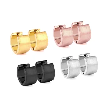 

LUXUKISSKIDS Ear Hoop Earring Sets 4pairs/lots Stainless Steel Gold/Steel/Rose Gold/Black Earring Fashion Jewelry Wholesale