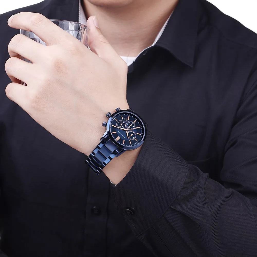 MINIFOCUS relojes hombre лучший бренд класса люкс часы нержавеющая сталь Ремешок кварцевые модные мужские часы Relogio Masculino
