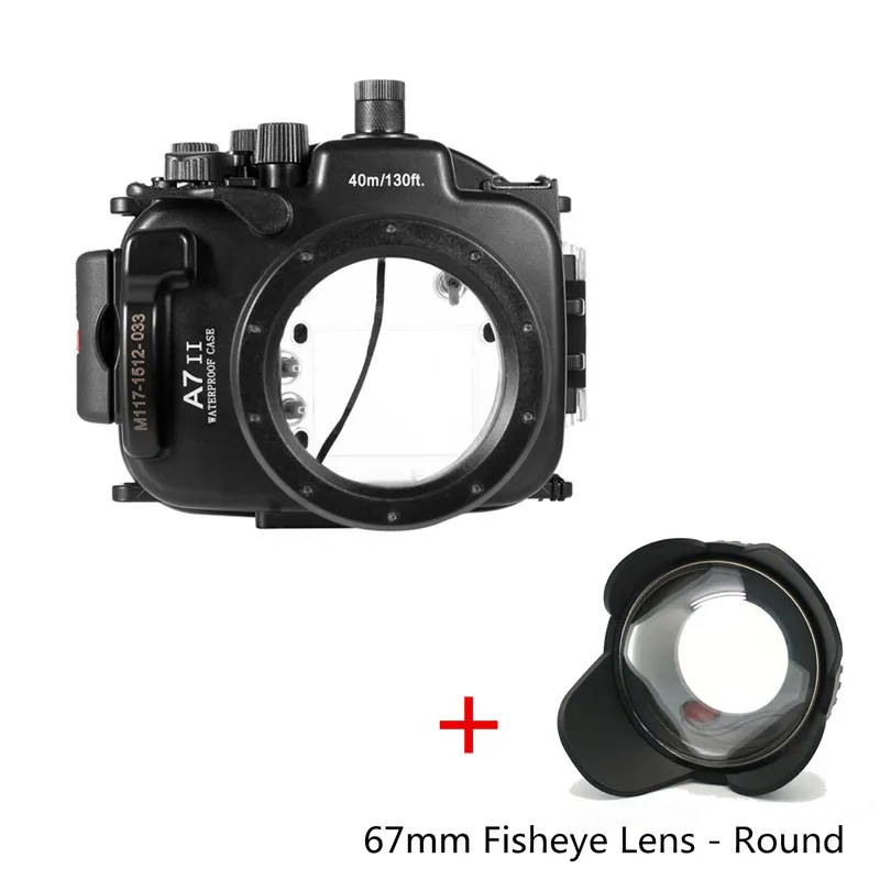 Meikon Waterproof Underwater Housing Case 40M 130ft For Sony A7 II A7R II 28-70mm Camera