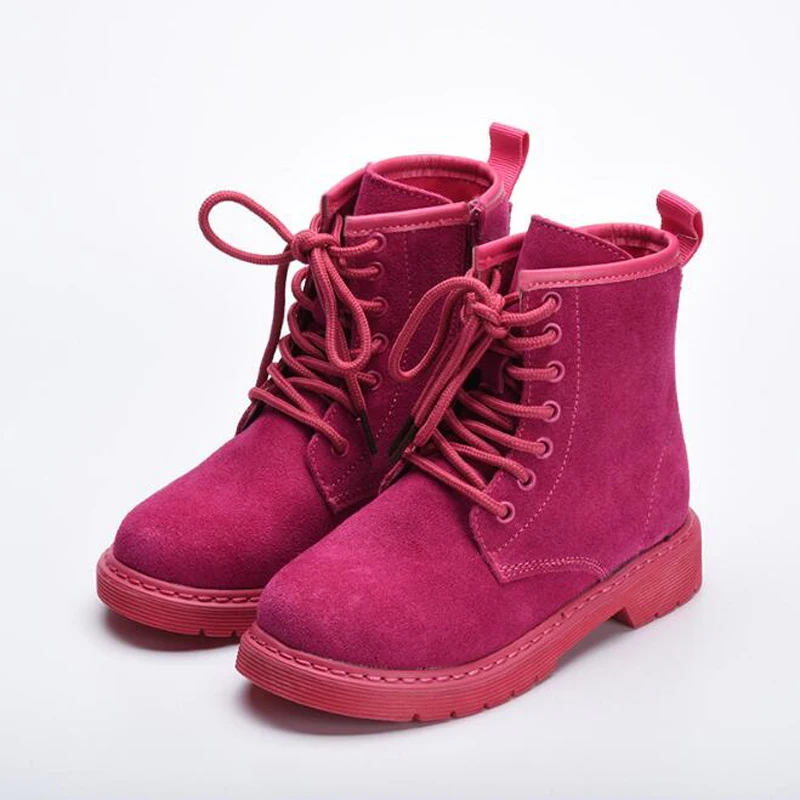 

Girls boots 2018 warm autumn winter shoes children boots genuine leather zipper kids boots for 2-14 years old