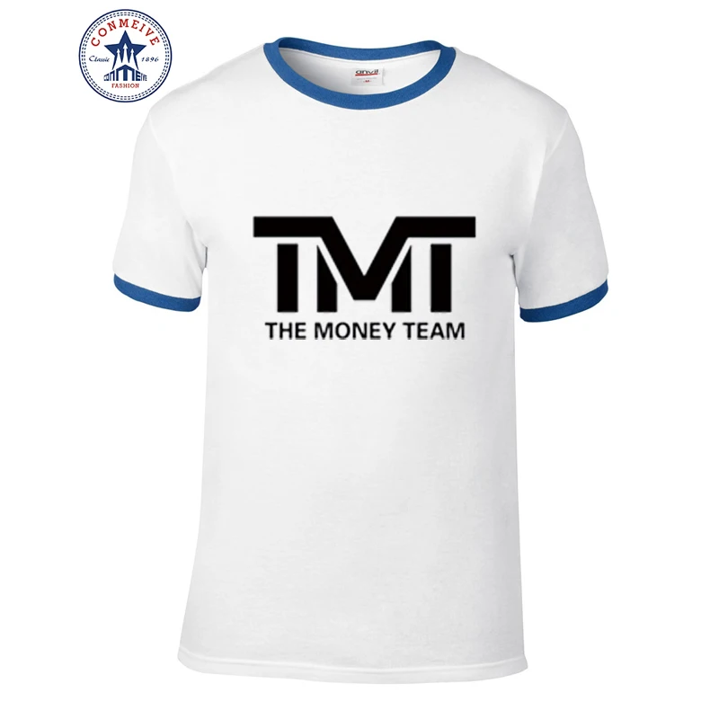 Новая популярная забавная футболка для мужчин TMT The Money Team, Хлопковая мужская футболка с принтом, летние мужские футболки с короткими рукавами, свободные буквы - Цвет: blue3