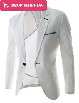 

New Arrival Single Button Leisure Blazer Men Male Spring/Autumn Slim Fit Casual Suit Coffee Navy Blue Blazer Clothing