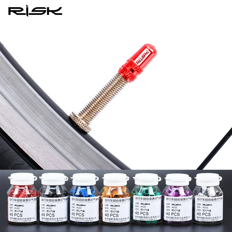 

New RISK Mtb / Road Bike Valve Cap Al7075 CNC French Bicycle Tire Cap Bike Accessory 10 Piece / lot