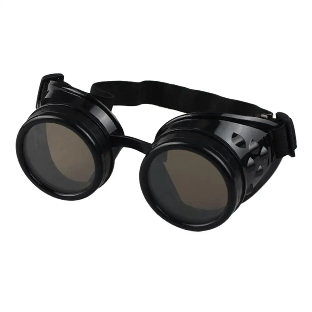 1 шт. стимпанк Солнцезащитные очки Мужские Роскошные брендовые дизайнерские паровые панк Круглые Солнцезащитные очки для мужчин хиппи винтажные Ретро очки - Цвет линз: Black
