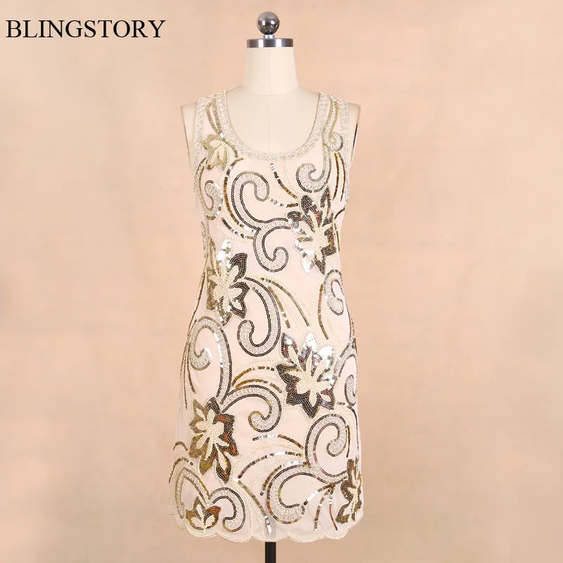 Buy Cheap BLINGSTORY New Arrival Fashion Exquisite Embroidery Sequin woman flower dress Dress vestido mexicano KR3075-1