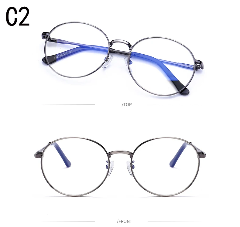 Женские очки, оптическая оправа, металлическая круглая оправа для очков, прозрачные линзы, синие очки для компьютера, прозрачная оправа для очков для мужчин