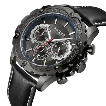 

Fasion Top Brand Megir Chronograph Sport Watch Men Relogio Masculino Luxury Army Military Clock Creative Quartz Wrist Watches