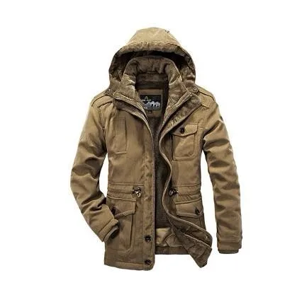 4XL плюс Вельветовая Теплая мужская хлопковая одежда, пальто, зимняя уличная куртка для пеших прогулок, велоспорта, охоты, альпинизма, утолщенная теплая ветрозащитная куртка - Цвет: 1358 khaki
