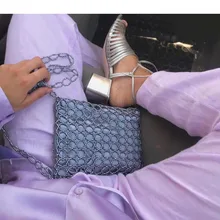 Женский полый кристалл сумка с жемчугом вечерние ручной работы вышитые бисером сумки роскошные Прозрачные сумки на плечо телефон модная тканая сумка