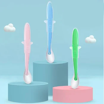 

Baby Feeding Spoons Dishes Tableware For Children Flatware Cutlery Colher Spoon Silicone Tools-for-patchwork Lot Soup Ladle