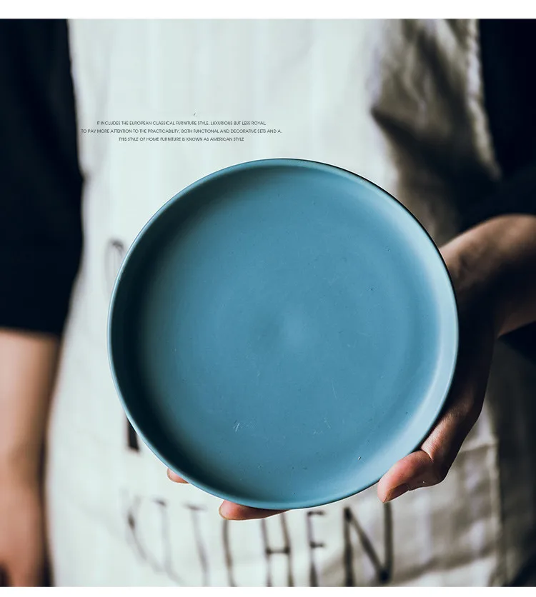 Скандинавском стиле керамическое матовое блюдо для закусок тарелки для торта Бытовая Посуда диета тарелка круглое блюдо