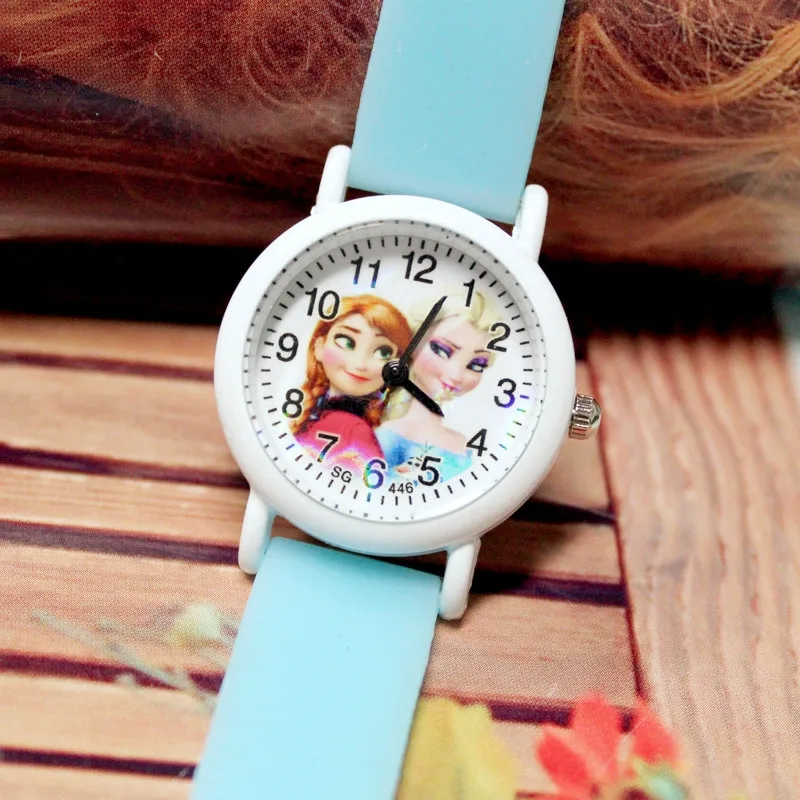 Disney Принцесса светящийся ремешок для часов Aisha детские часы подарок для девочки желе Замороженные Модные кварцевые часы наручные