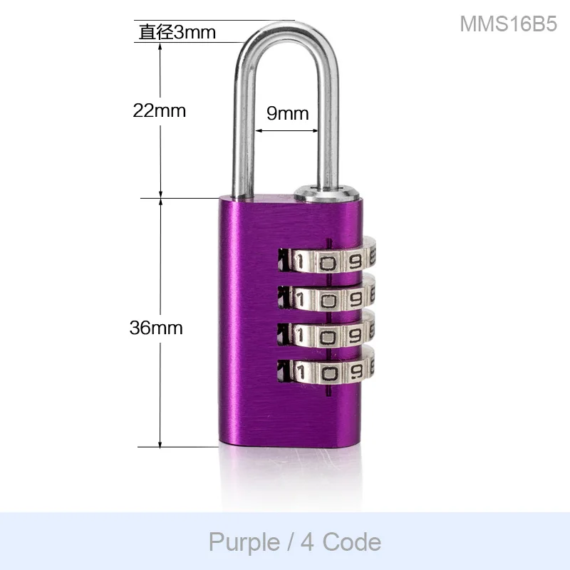 Высококачественный кодовый замок набор, переустанавливаемый Комбинированный Замок для Школьный шкафчик для сотрудников открытый Засов хранения паролей замки - Цвет: 4 wheel Purple