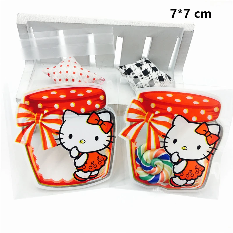 2 размера 100 шт. плаcтиковые конусные пакеты с мультяшным котом сумка для печенья торт для детского праздника конфеты упаковка для печенья Макарон сумка