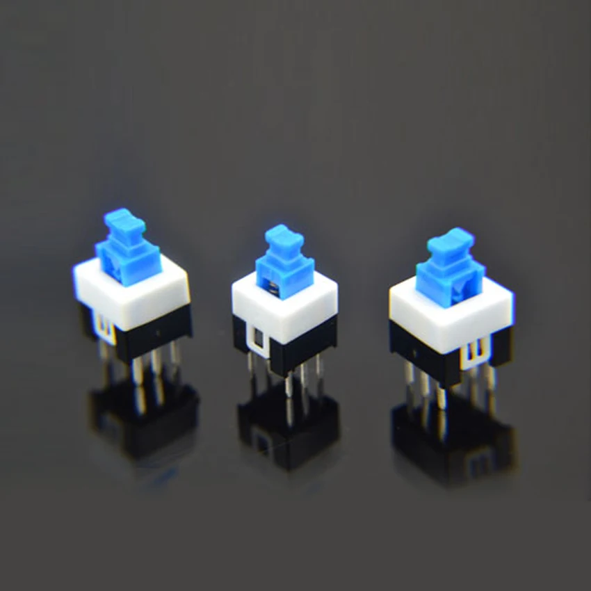 1x 7X7mm 7x7mm 6Pin Push Tactile Power Micro Switch самоблокирующаяся Кнопка вкл./выкл. выключатель с