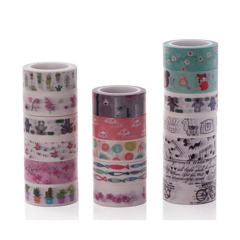 

1 Pcs Hot Washi Tape Cartoon Cactus Animal Series Hand Account Tape DIY Decorative Adhesive Tape School Stationery