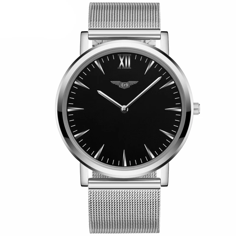 

GUANQIN GS19056 Bauhaus Milan New Fashion Men's Ultra Thin Quartz Watches Men Luxury Brand Business Clock Stainless Steel